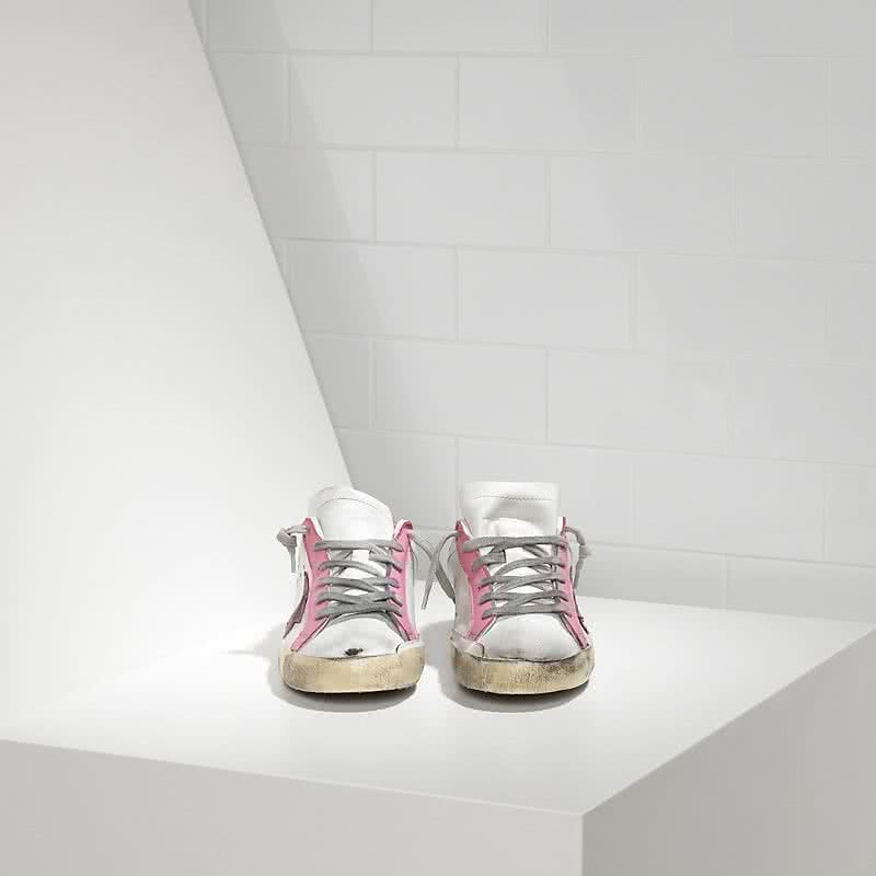 Golden Goose Sneakers Super Star in Pelle e Stella in Camoscio White Pink Star 2