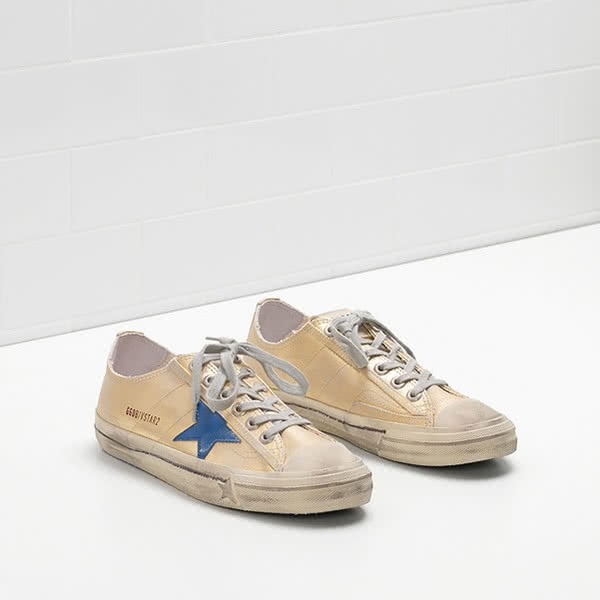 Golden Goose V-STAR 2 Sneakers G30WS639.F3 aminated cotton canvas leather 2