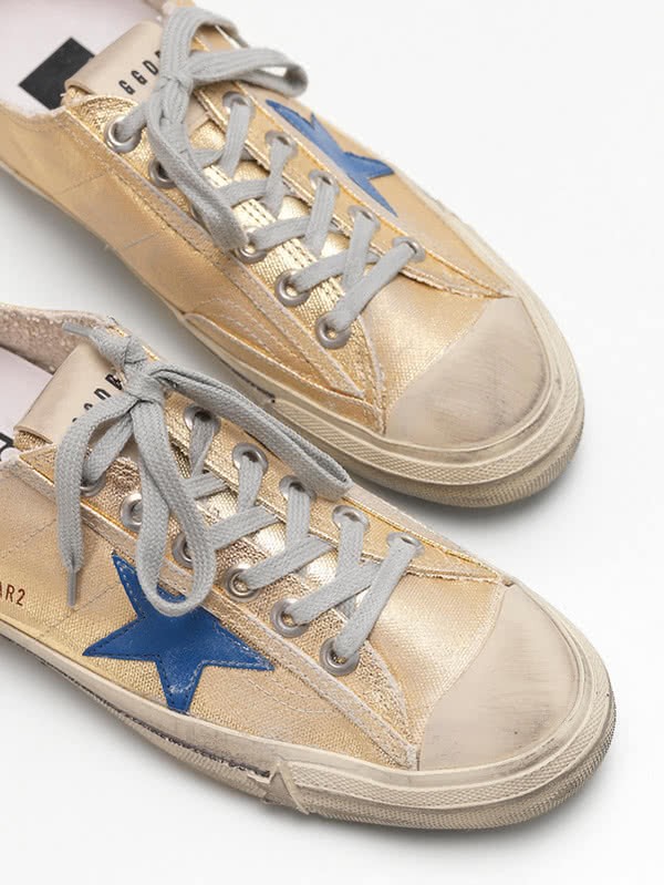 Golden Goose V-STAR 2 Sneakers G30WS639.F3 aminated cotton canvas leather 4