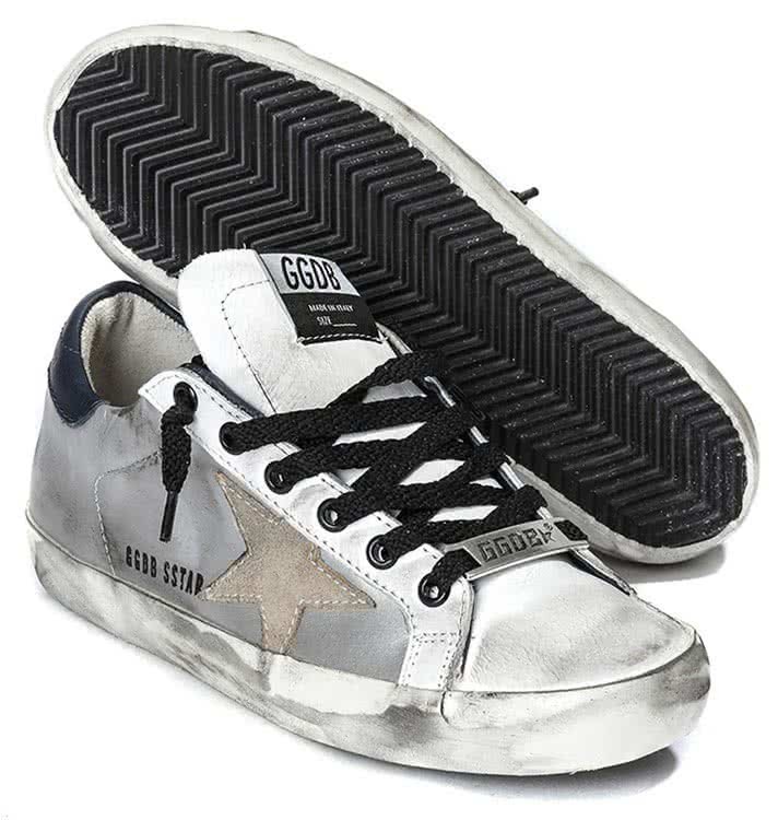 Golden Goose Super Star Sneakers in Leather With Suede Star silver arch 3