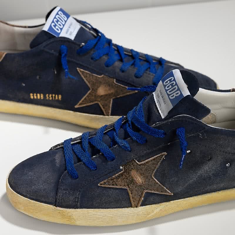 Golden Goose Sneakers Super Star in Camoscio E Stella IN Pelle navy suede club 4