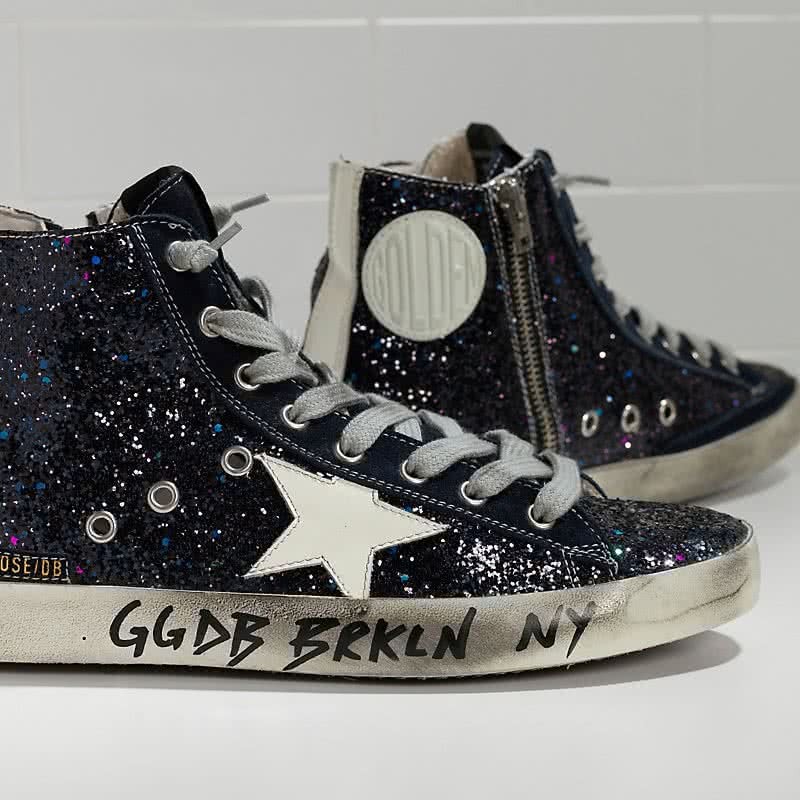 Golden Goose Sneakers FRANCY fabric embroidered with Glitter and Leather Star Space Glitter 4
