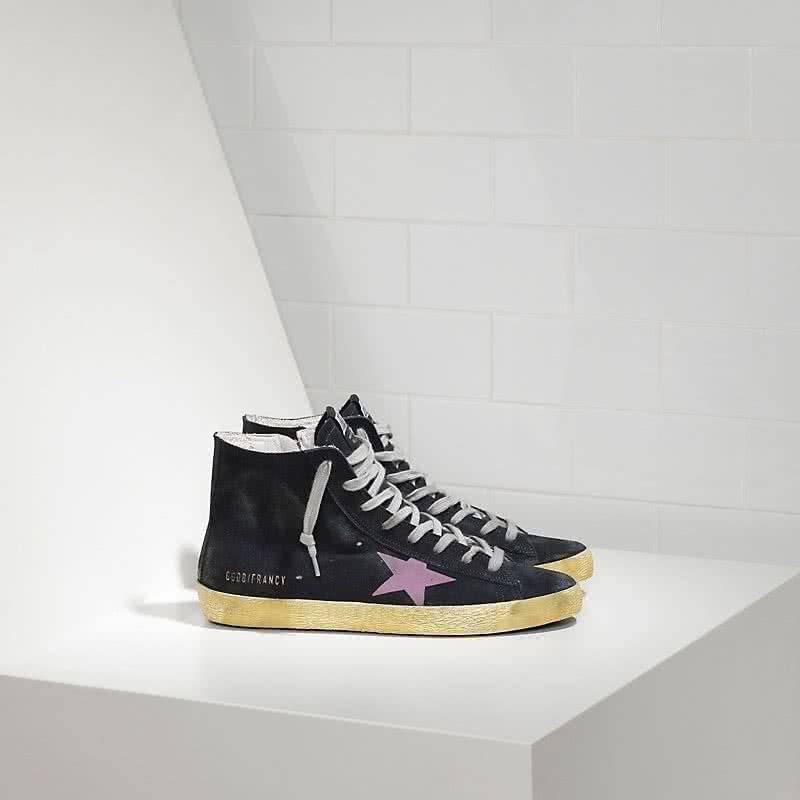 Golden Goose Sneakers Francy in camoscio E stella in camoscio effetto bule pink 1