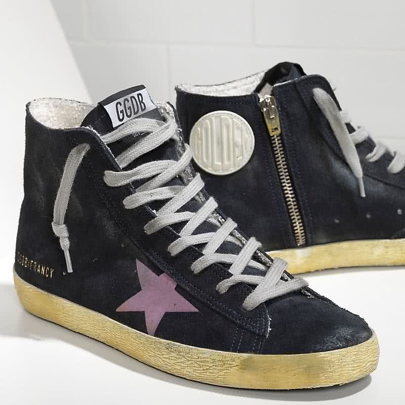 Golden Goose Sneakers Francy in camoscio E stella in camoscio effetto bule pink 4