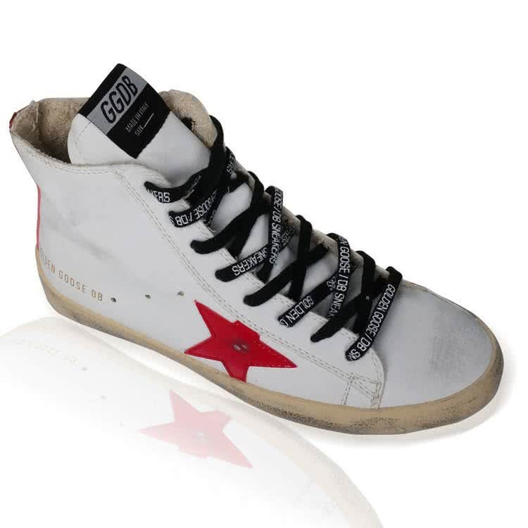 Golden Goose GGDB white with red star 1