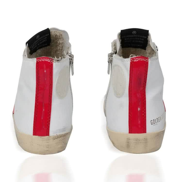 Golden Goose GGDB white with red star 2