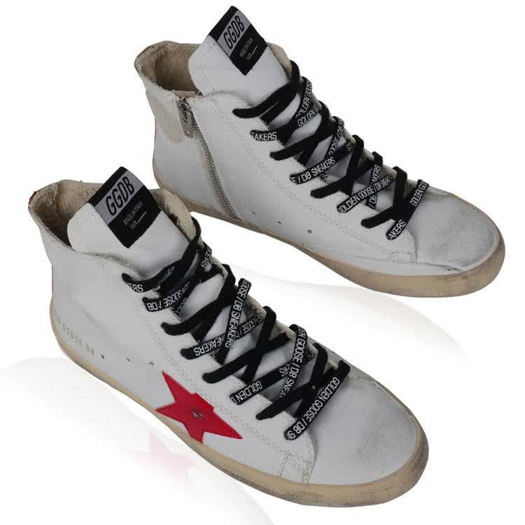 Golden Goose GGDB white with red star 6