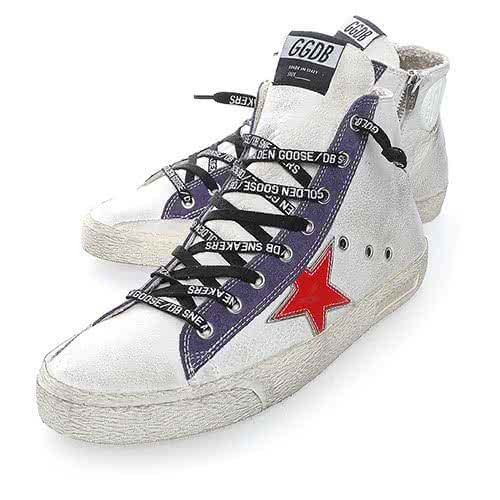 Golden Goose GGDB white with red star 9