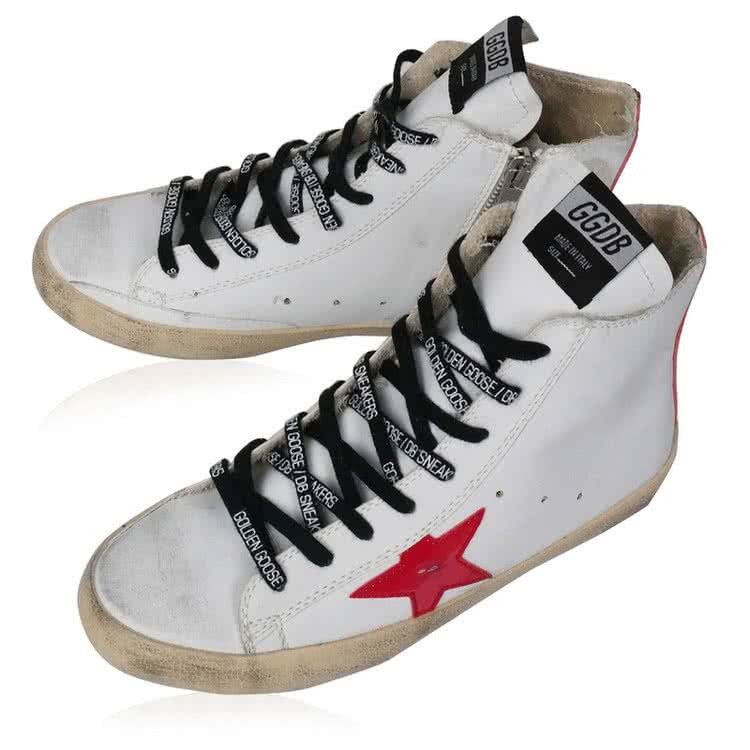 Golden Goose GGDB white with red star 10