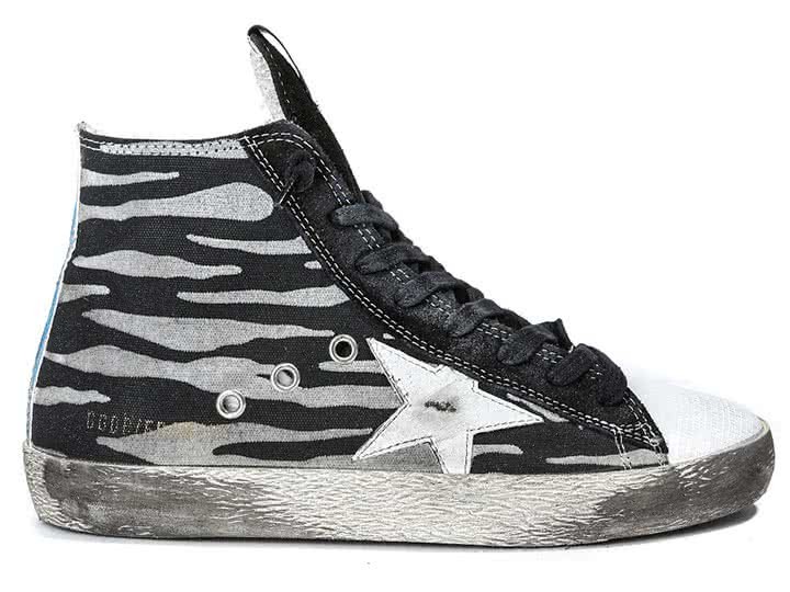 GGDB SNEAKERS FRANCY COTTON CANVAS AND LEATHER STAR Black Zebra 1