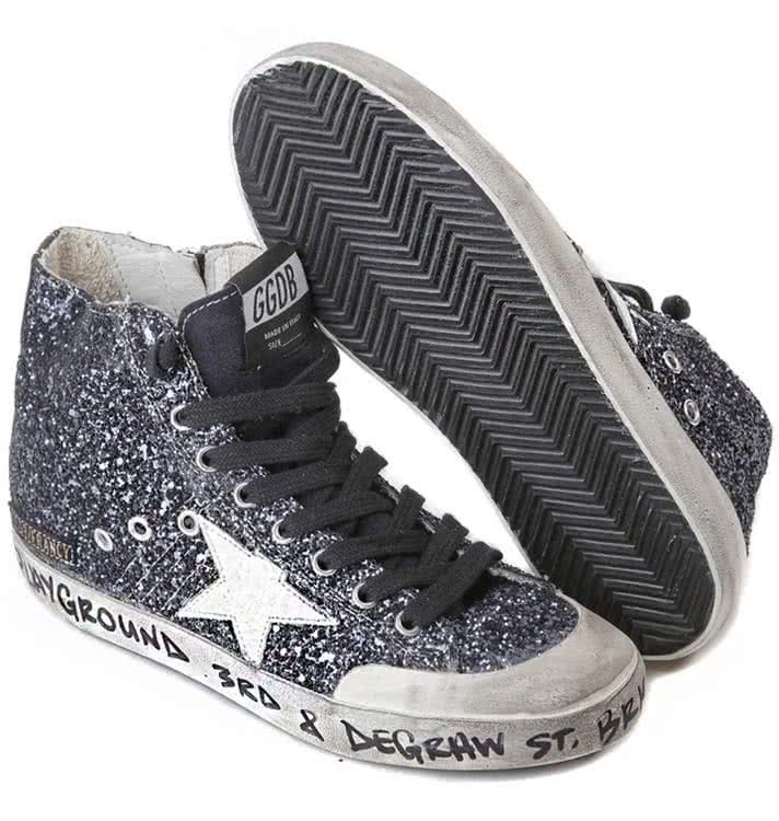 GGDB SNEAKERS FRANCY FABRIC EMBROIDERED WITH GLITTER AND LEATHER STAR space glitter 1