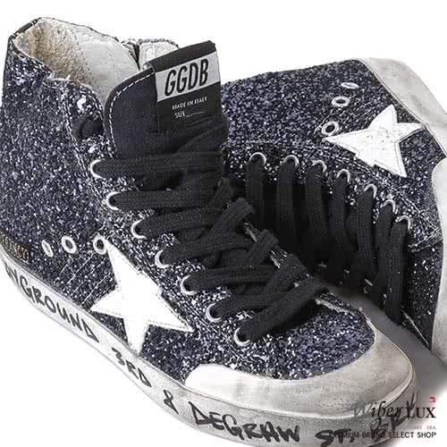 GGDB SNEAKERS FRANCY FABRIC EMBROIDERED WITH GLITTER AND LEATHER STAR space glitter 3
