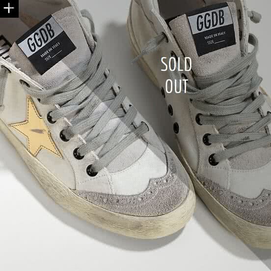 Golden Goose mid star sneakers in cotton canvas with leather star white military gold 4