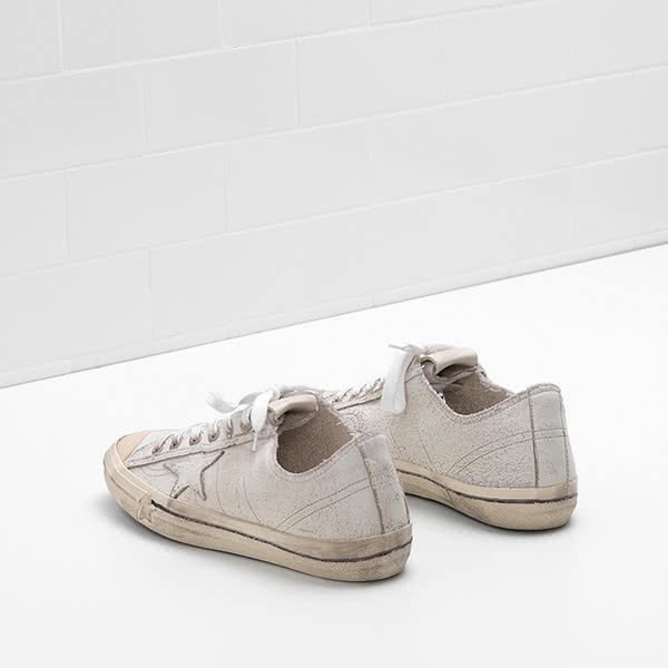 Golden Goose V-STAR 2 Sneakers Upper in crackle-effect calf leather 3