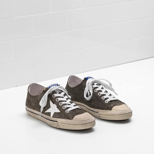 Golden Goose V-STAR 2 Sneakers G31WS639.N4 Calf Suede Glossy Material Tab Lurex 2