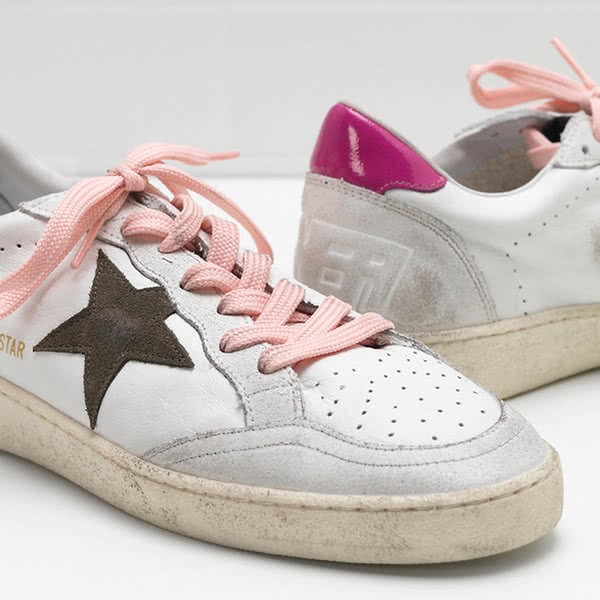 Golden Goose Ball Star Sneakers G32WS592 Calf Suede Glossy Leather Technical 4