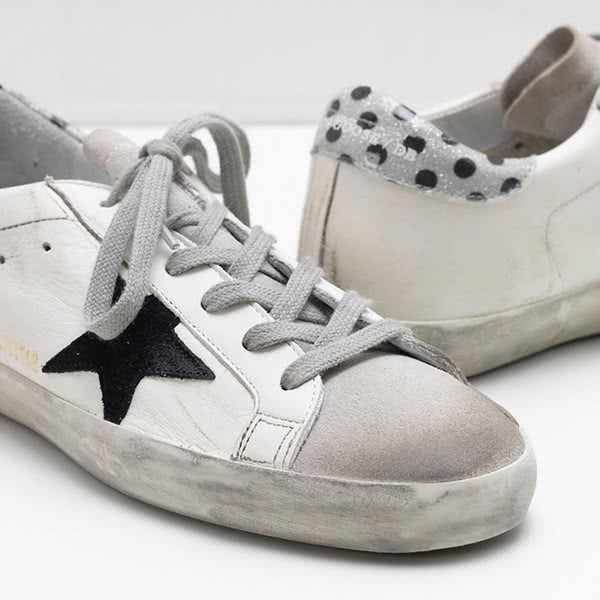 Golden Goose Superstar Sneakers G32WS590.D89 calf leather Suede Glitter 4