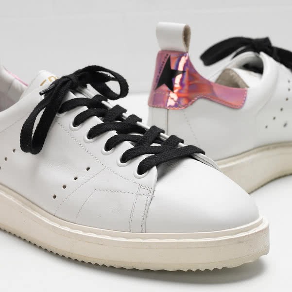 Golden Goose Starter Sneakers G30WS631 calf leather tab is iridescent material 4