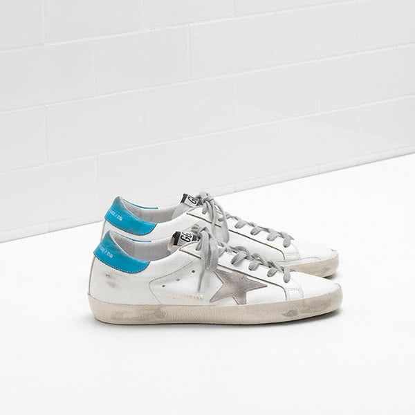 Golden Goose Superstar Sneakers G32WS590.E84 calf leather Suede star white blue 1