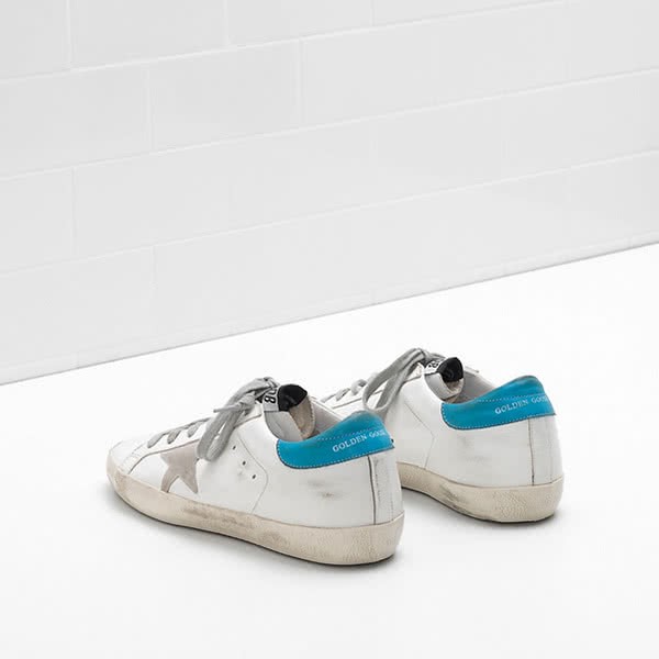 Golden Goose Superstar Sneakers G32WS590.E84 calf leather Suede star white blue 3
