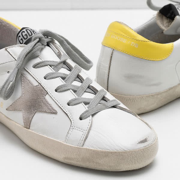 Golden Goose Superstar Sneakers G32WS590.E83 calf leather Suede star white yellow 4