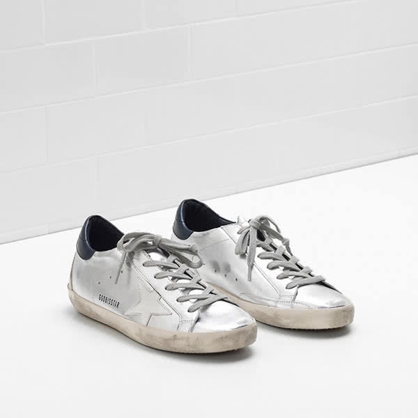 Golden Goose SUPERSTAR Sneakers  metallic goatskin leather heel is leather white 2