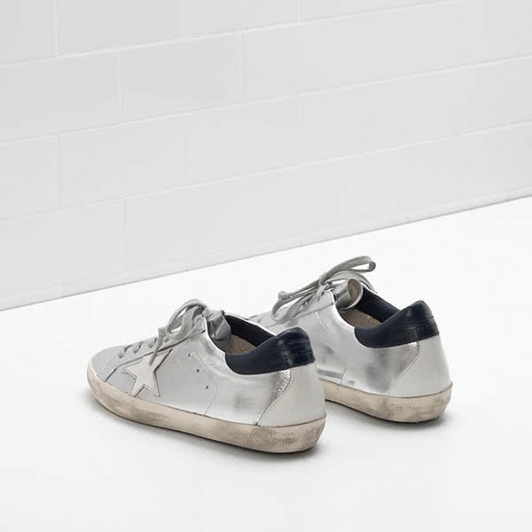 Golden Goose SUPERSTAR Sneakers  metallic goatskin leather heel is leather white 3