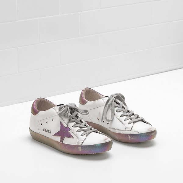 Golden Goose Superstar Sneakers Calf Leather Star Iridescent Leather Irides 2