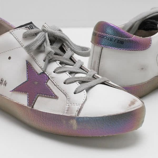 Golden Goose Superstar Sneakers Calf Leather Star Iridescent Leather Irides 4