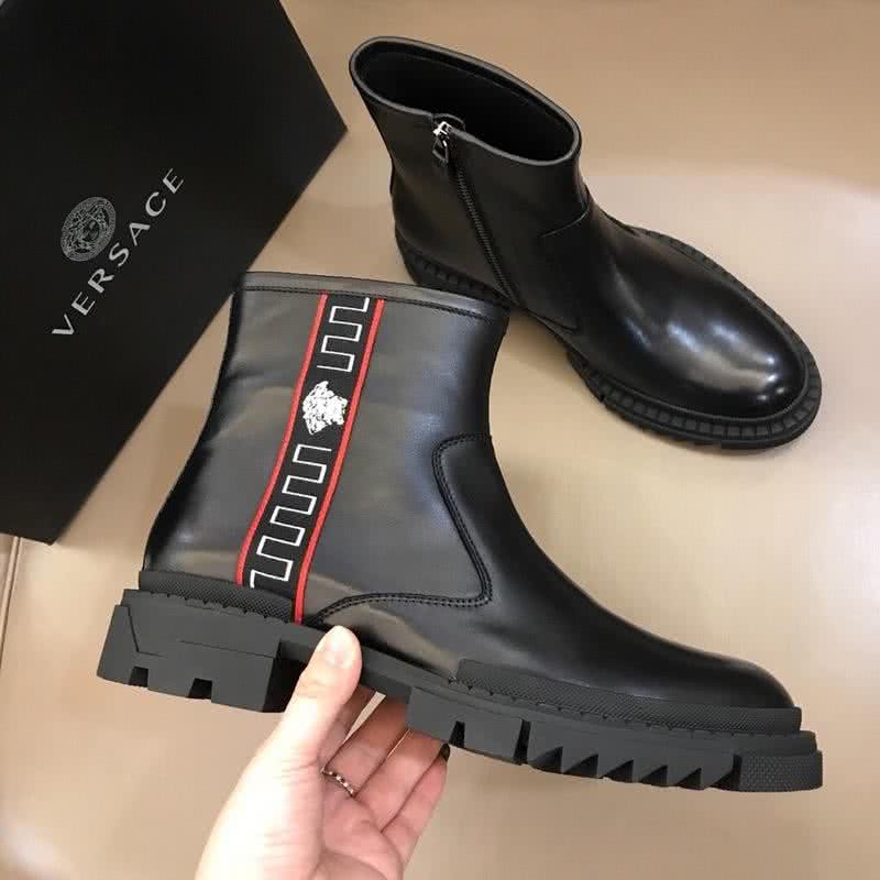 Versace New Boots Classic Black And Red Men 4