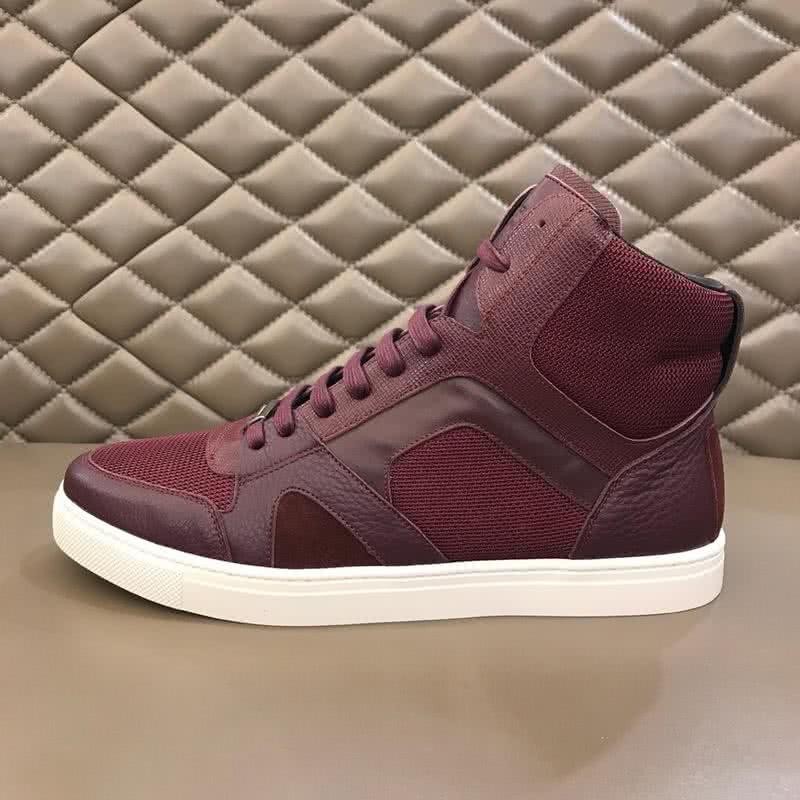 Burberry Fashion Comfortable Sneakers Cowhide Wine Red Men 5