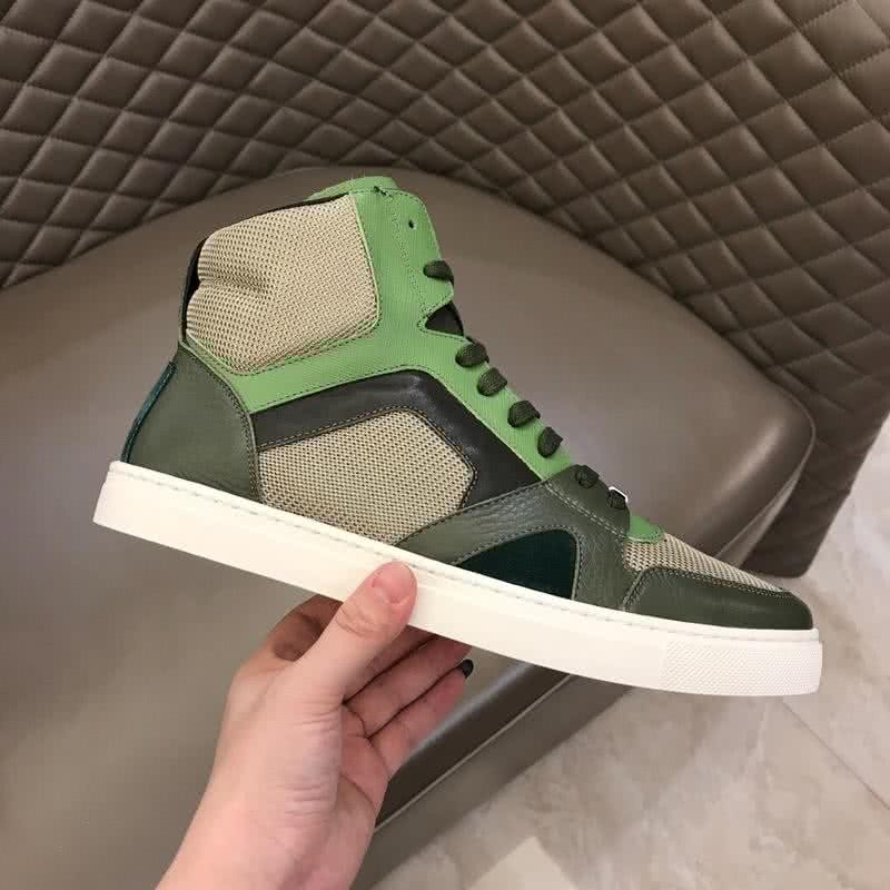 Burberry Fashion Comfortable Sneakers Cowhide Green And White Men 6