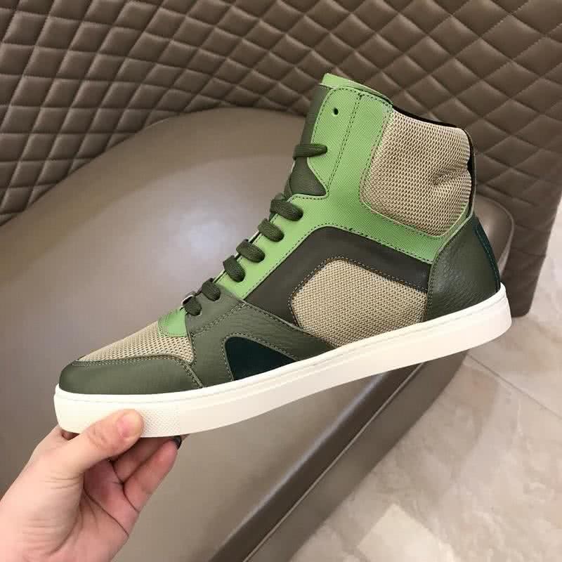 Burberry Fashion Comfortable Sneakers Cowhide Green And White Men 8