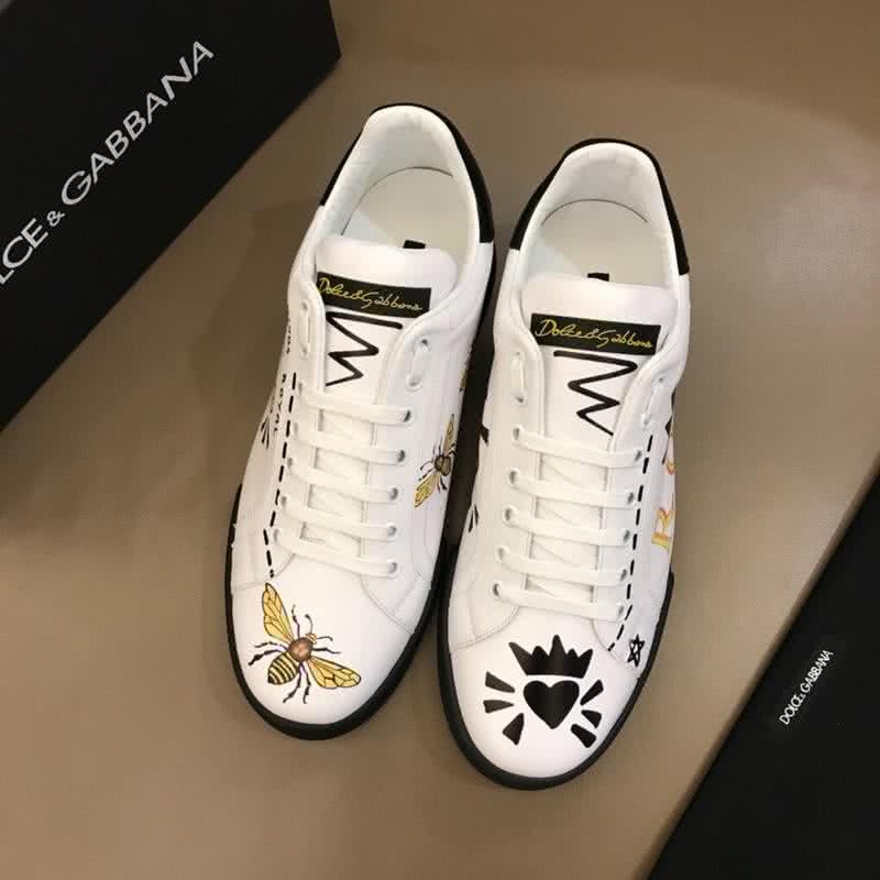Dolce&Gabbana Sneakers Bees White Upper Black Sole Men 2