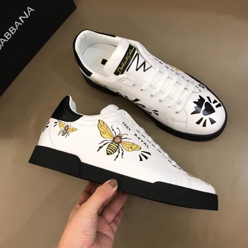 Dolce&Gabbana Sneakers Bees White Upper Black Sole Men 3