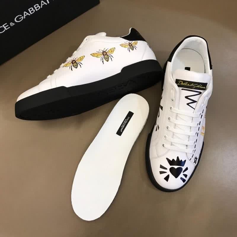 Dolce&Gabbana Sneakers Bees White Upper Black Sole Men 5