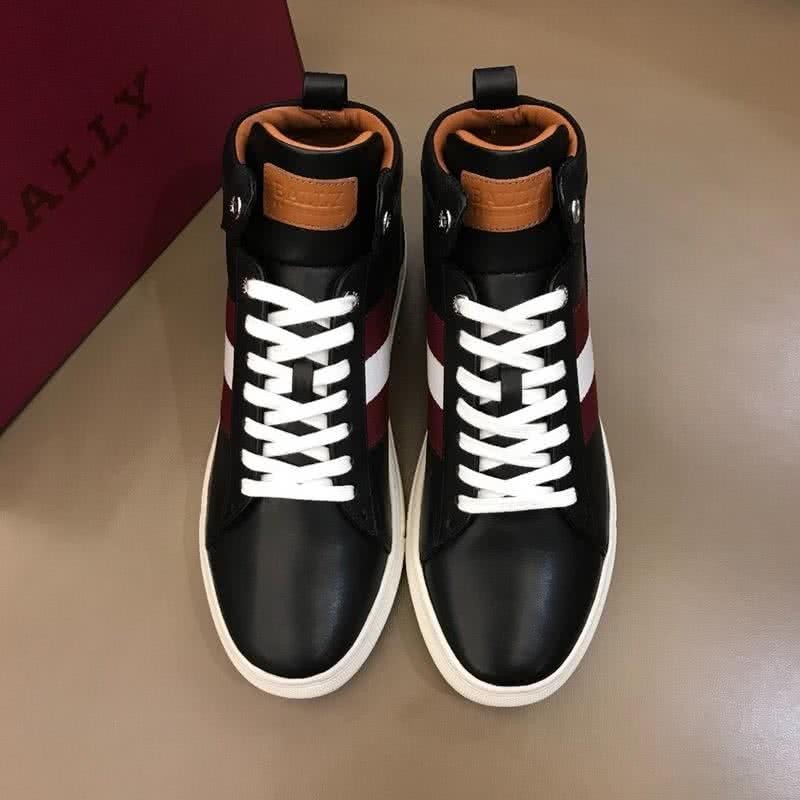 Bally Fashion Leather Sports Shoes Cowhide Black Red Men 2