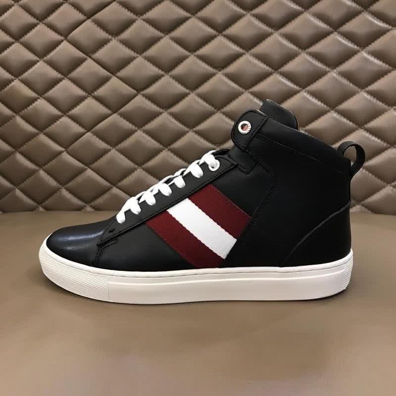 Bally Fashion Leather Sports Shoes Cowhide Black Red Men 5