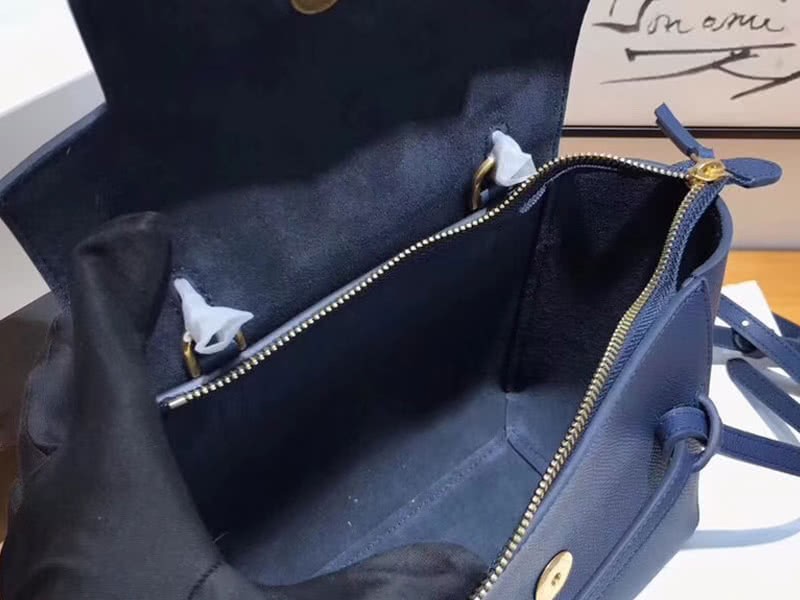 Celine Micro Belt Bag In Grained Calfskin Blue 6