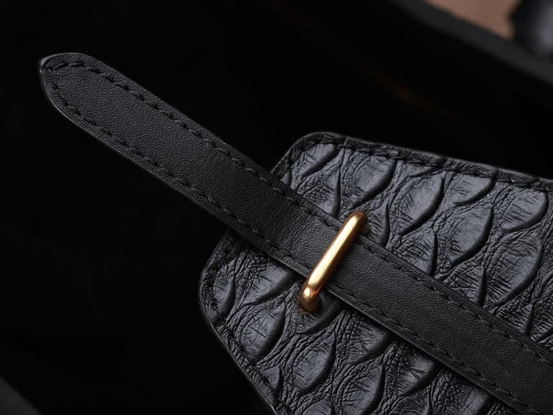 Celine Tie Nano Top Handle Bag Leather Black Python 13