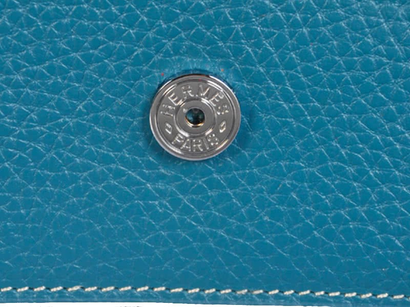 Hermes Pilot Envelope Clutch Blue With Silver Hardware 9