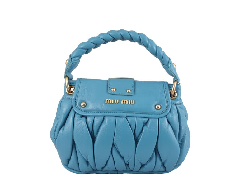 Miu Miu Small Coffer Bag Blue 4