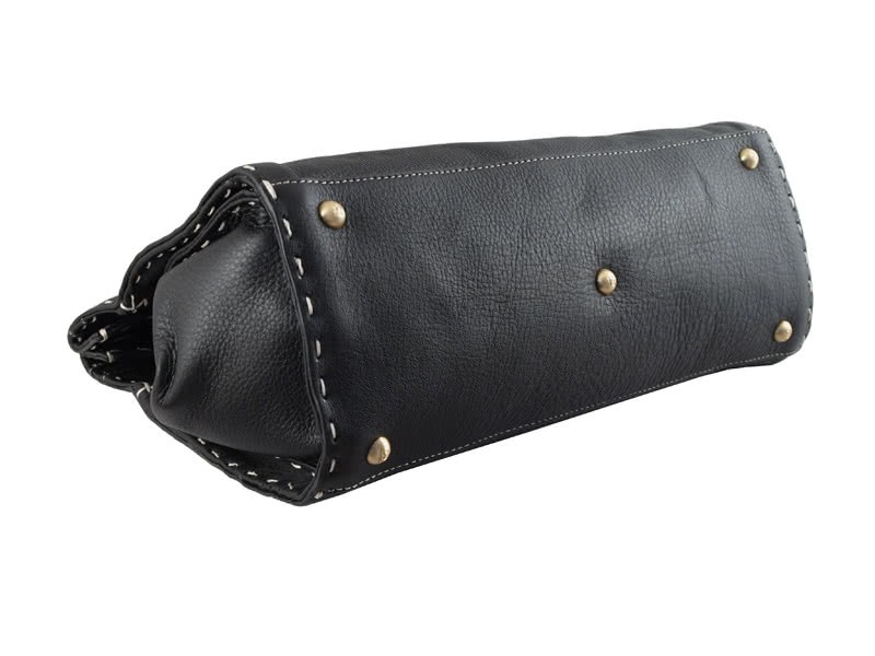 Fendi Saddle Soft Leather Firenze Bag Medium Black 5