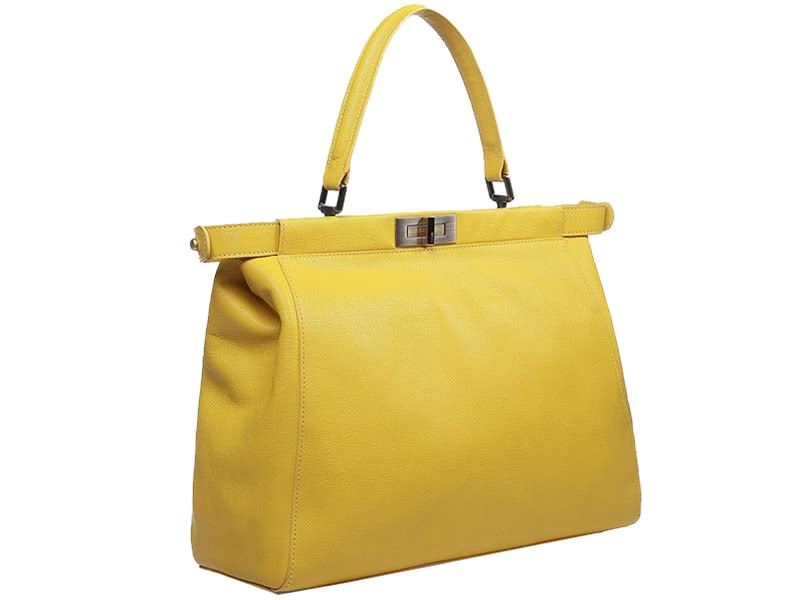 Fendi Peekaboo Calfskin Leather Bag Yellow 2