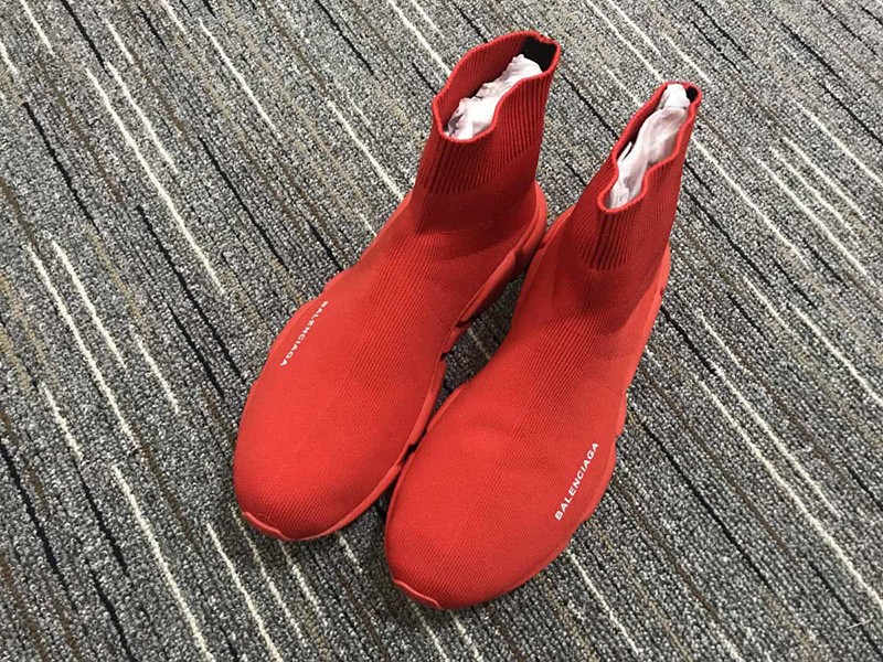 Balenciaga Stretch Mesh High Top sock boots All Red 6