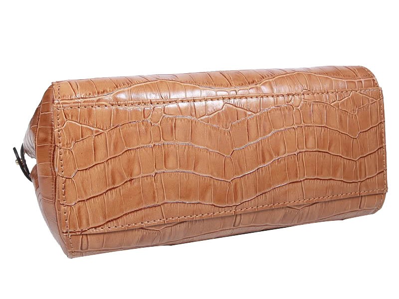 Fendi Iconic Mini Peekaboo Bag In Croco Leather Beige 4