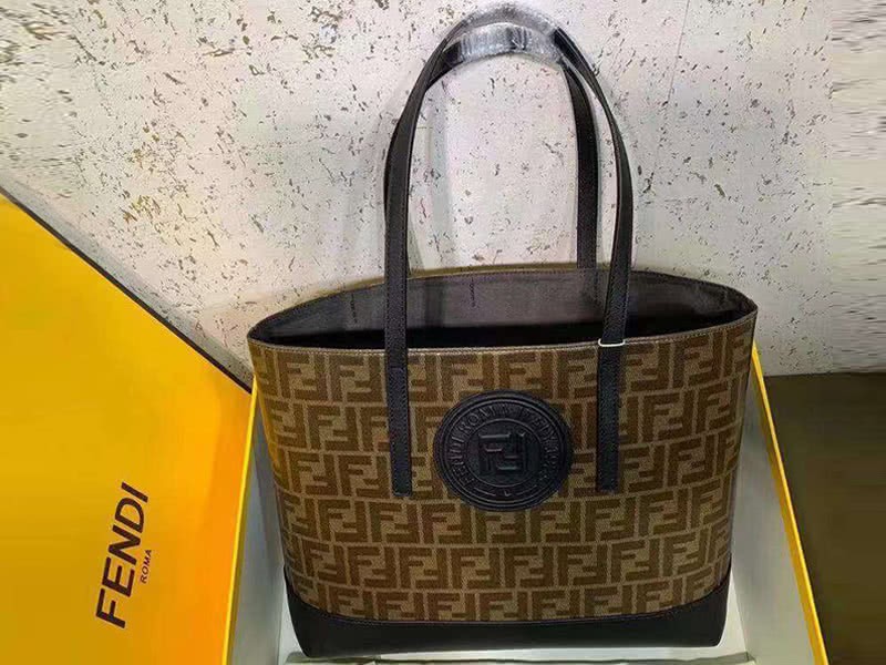 Fendi Fabric Ff Shopping Tote Bag Black f041 1