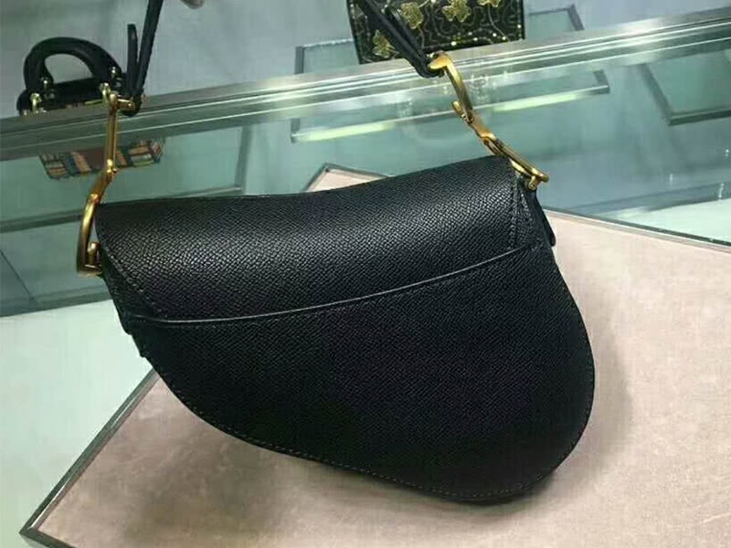 Dior Mini Saddle Calfskin Bag Gold Hardware Black m0447s 2