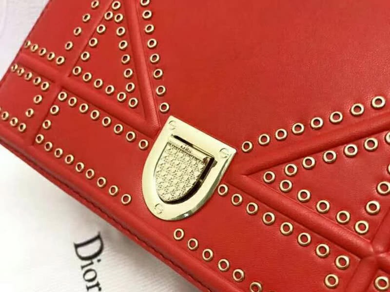 Dior Small Diorama Calfskin Bag Red d0421-12 5