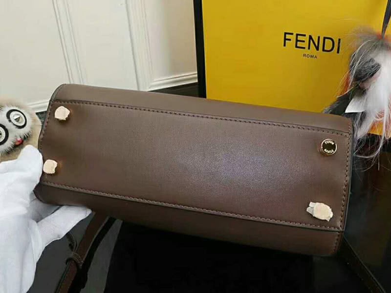 Fendi Peekaboo Essential Calfskin Leather Bag Dark Brown 7